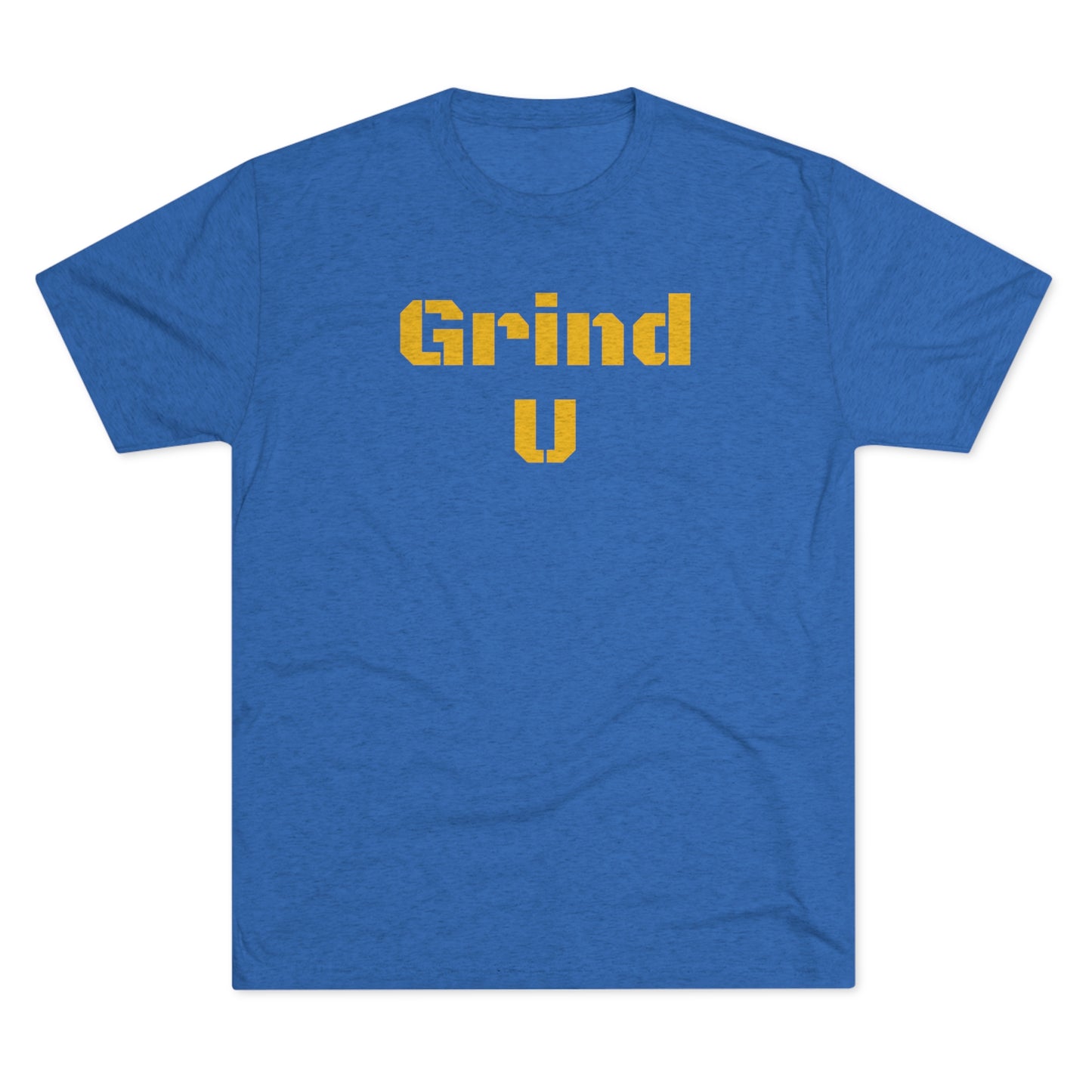 GRIND U ALTERNATE TRI-BLEND VINTAGE TEE ROYAL BLUE & YELLOW